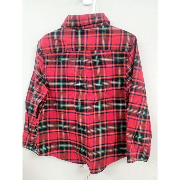 Cat & Jack Boys Red Plaid Flannel Button-Down Shirt XS 4/5 - Picture 5 of 5